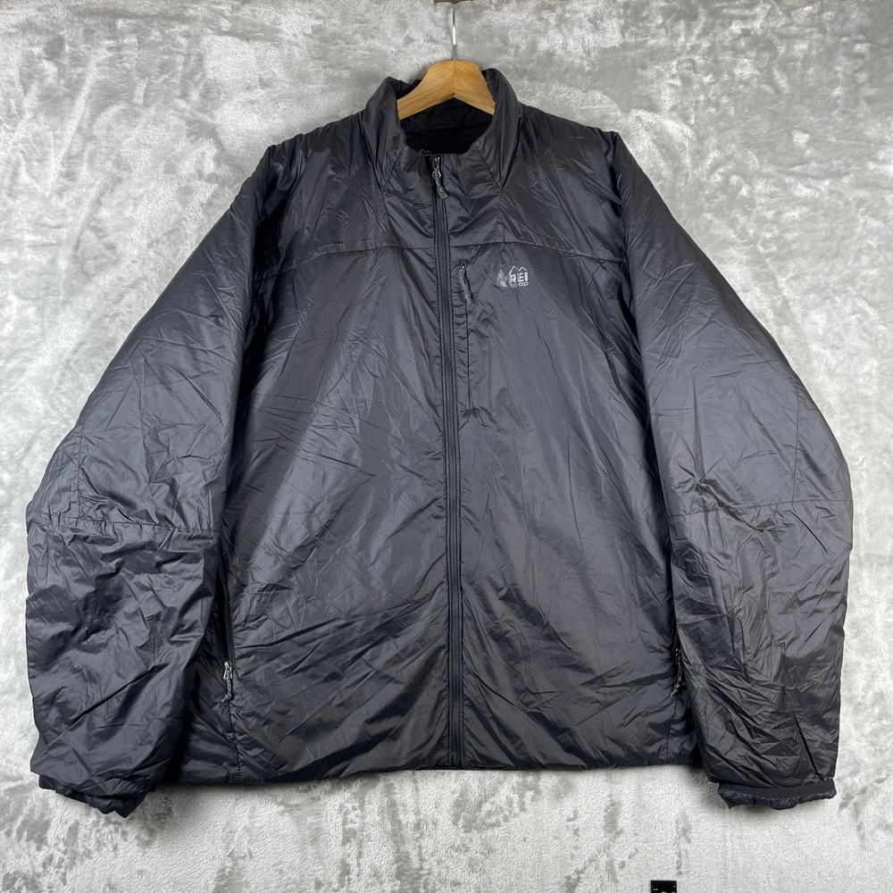 REI Co-op Puffer Jacket Mens 3XL Black Primaloft Flash Insulated Full Zip 192845